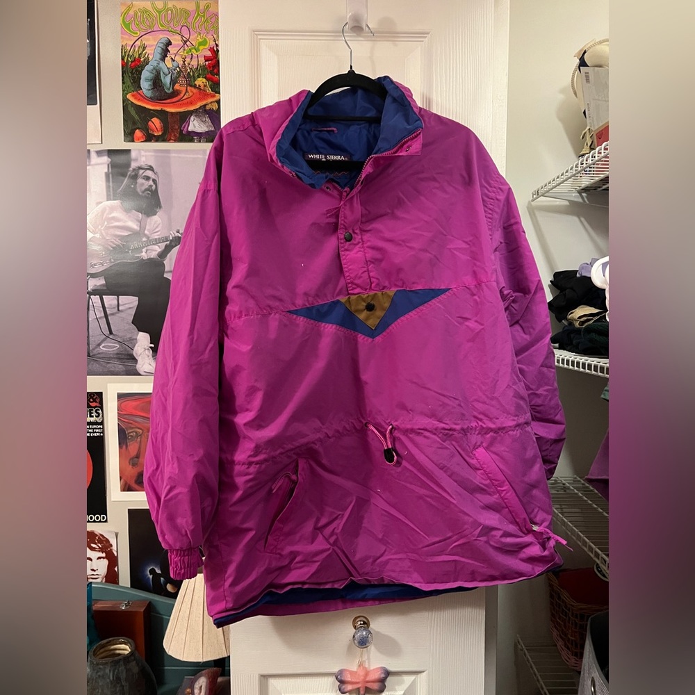 Vintage white sierra pullover windbreaker